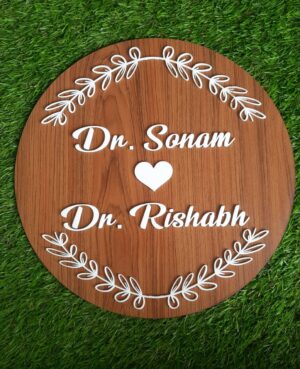 WOODEN ACRYLIC NAMEPLATE for Apartment, New Home and Bungalow