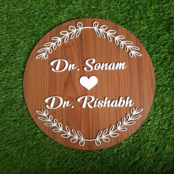 WOODEN ACRYLIC NAMEPLATE for Apartment, New Home and Bungalow